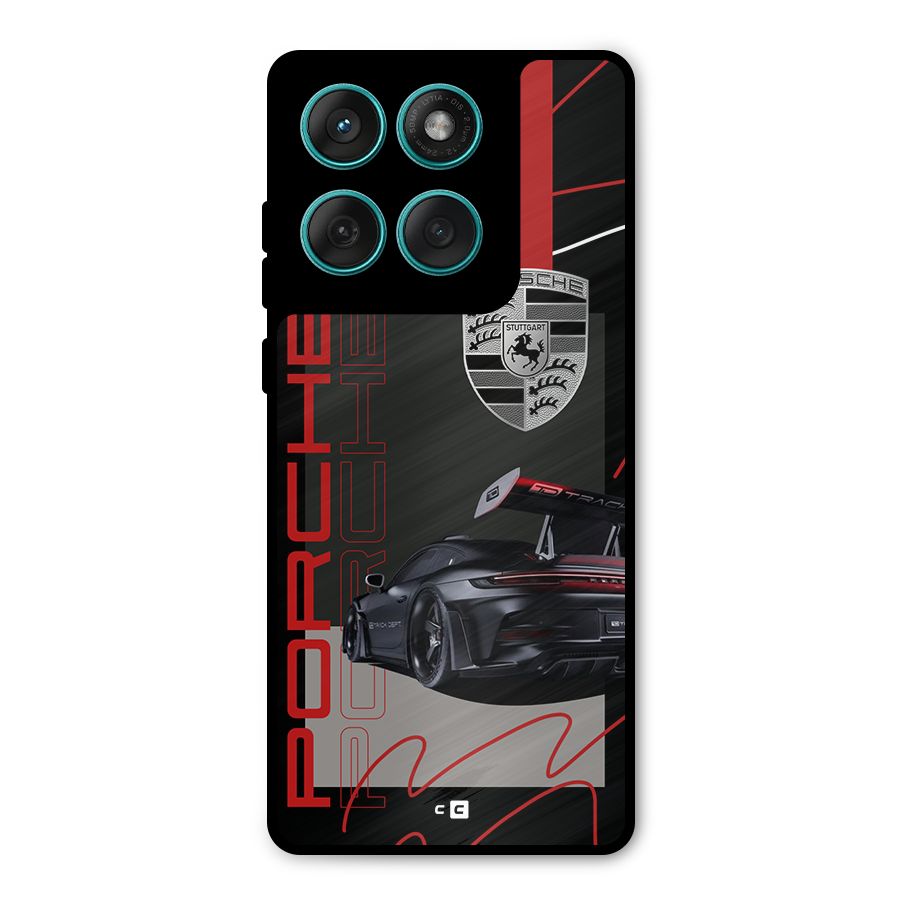 Classy Black Supercar Metal Back Case for Motorola Edge 60 Fusion
