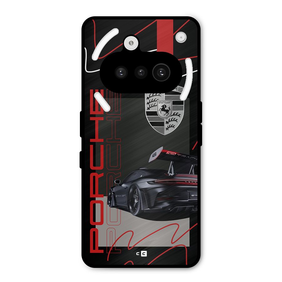 Classy Black Supercar Metal Back Case for Nothing Phone 3a