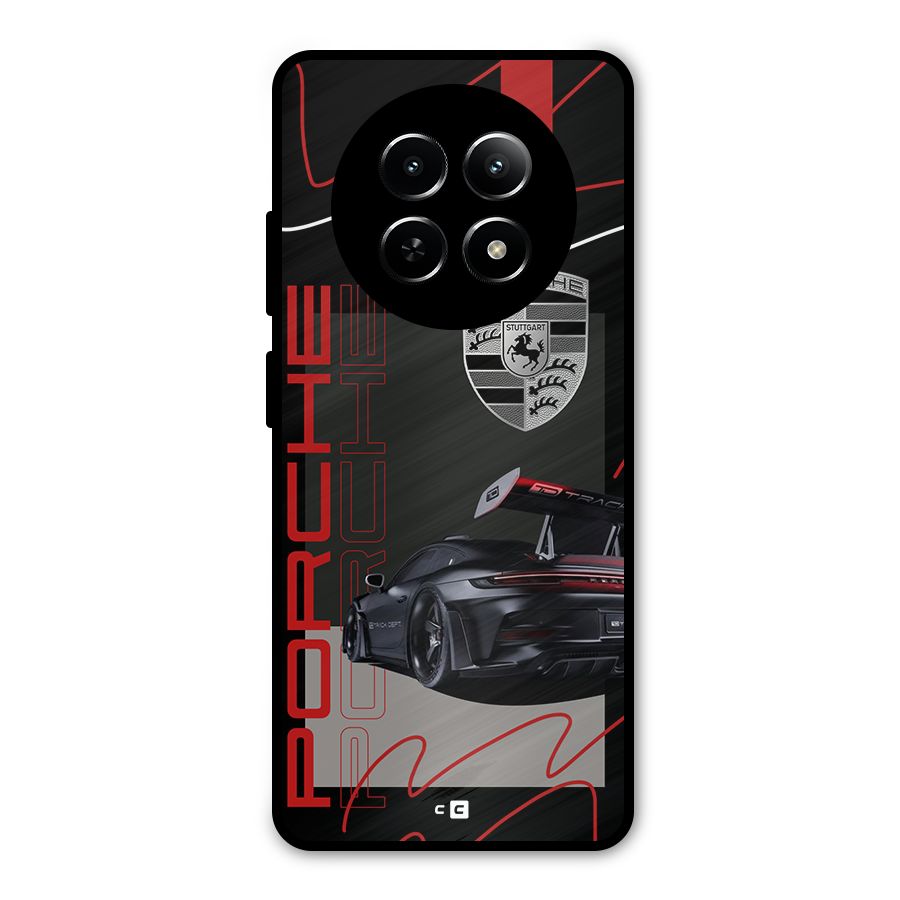Classy Black Supercar Metal Back Case for Realme 13