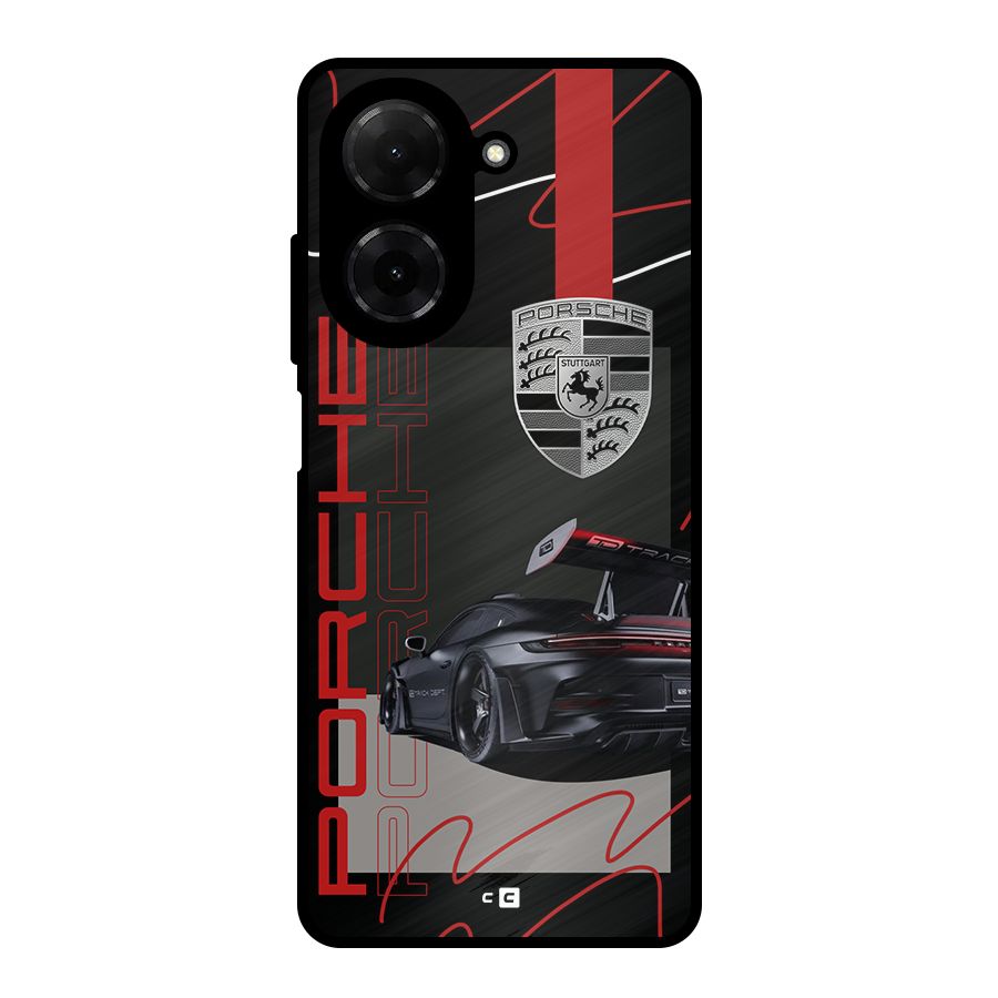 Classy Black Supercar Metal Back Case for Redmi A5 4G