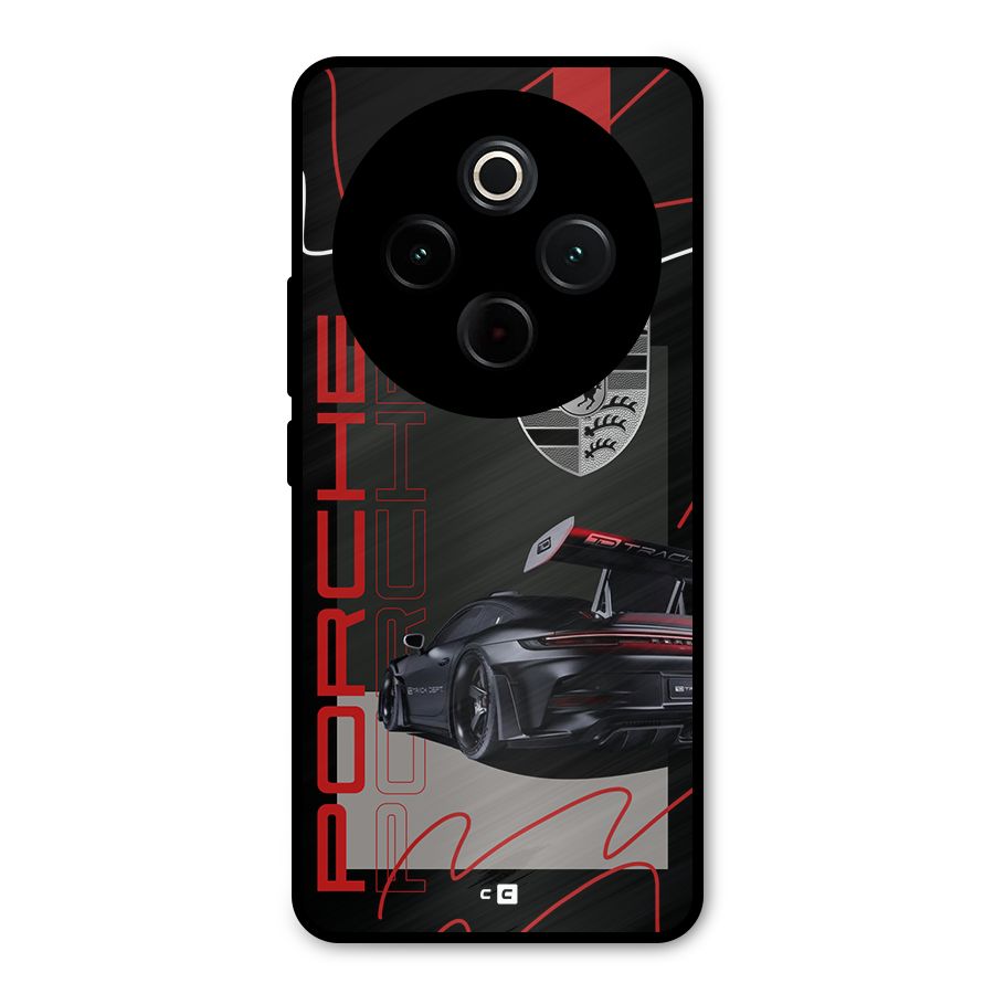 Classy Black Supercar Metal Back Case for Vivo T4