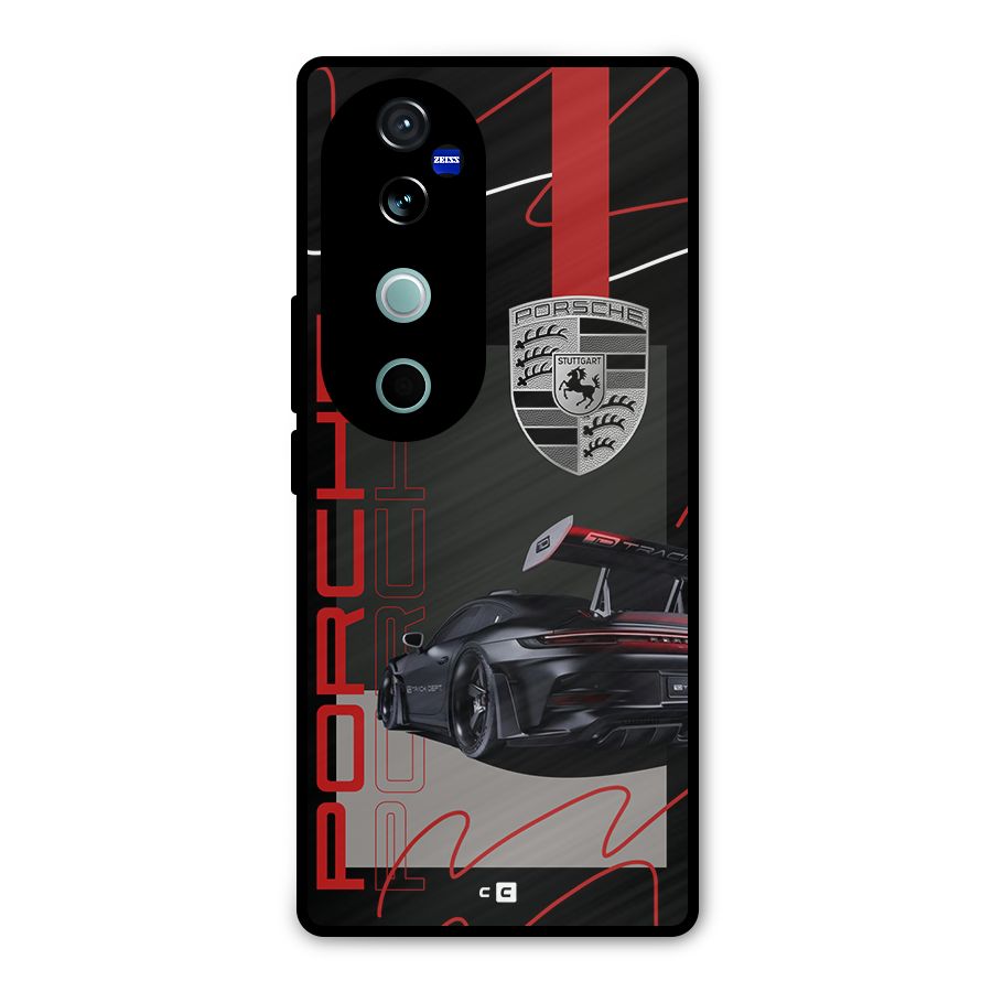 Classy Black Supercar Metal Back Case for Vivo V40 Pro