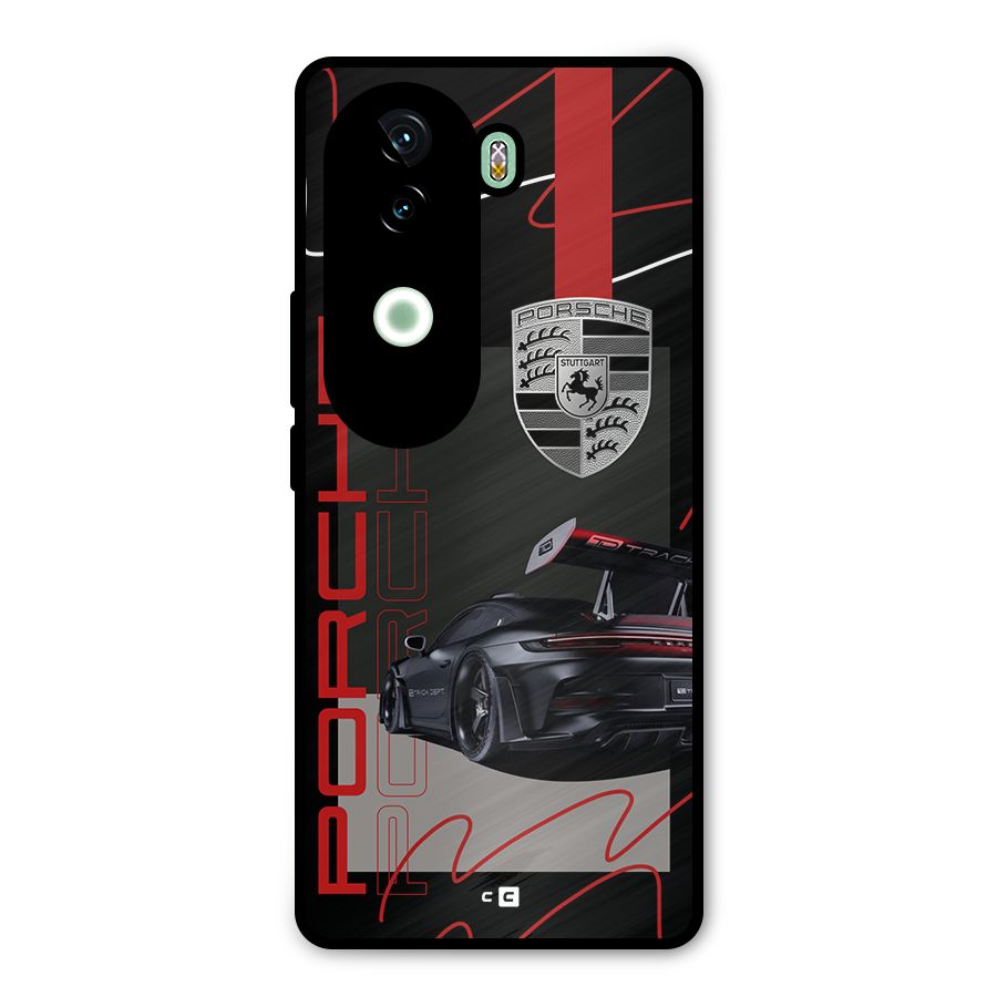 Classy Black Supercar Metal Back Case for Vivo V40e