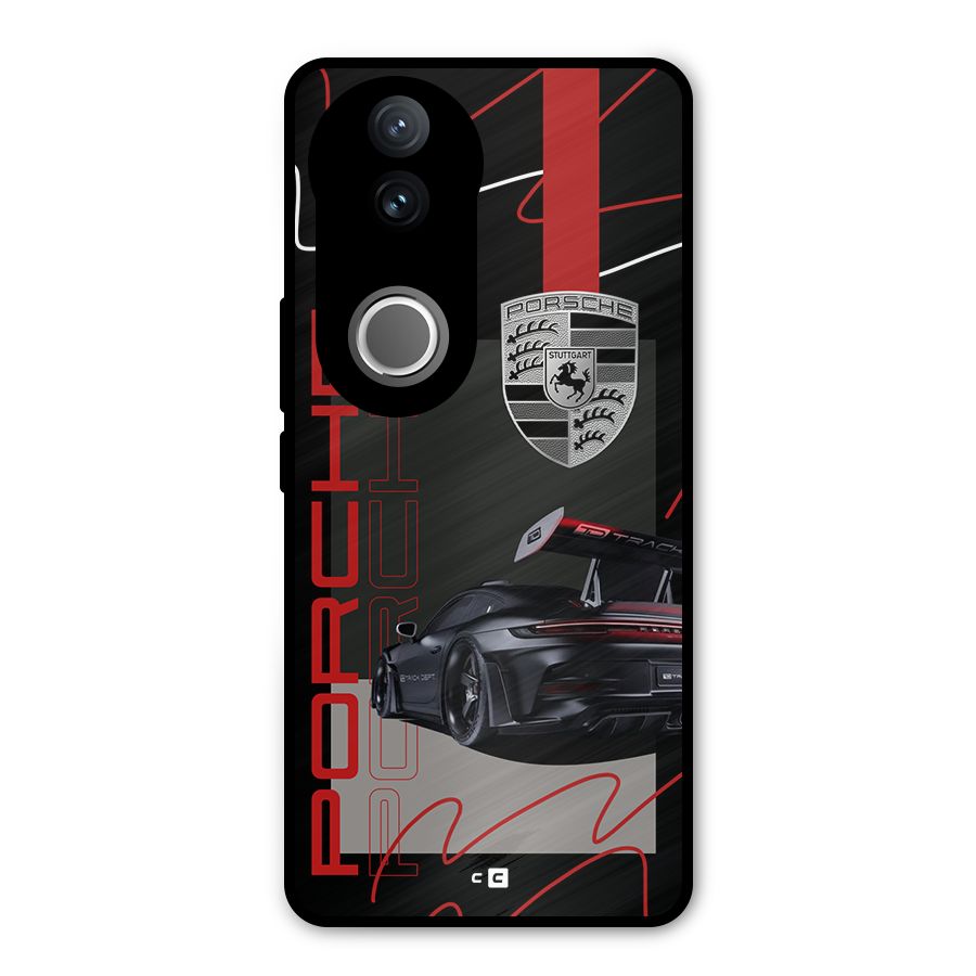 Classy Black Supercar Metal Back Case for Vivo V50e