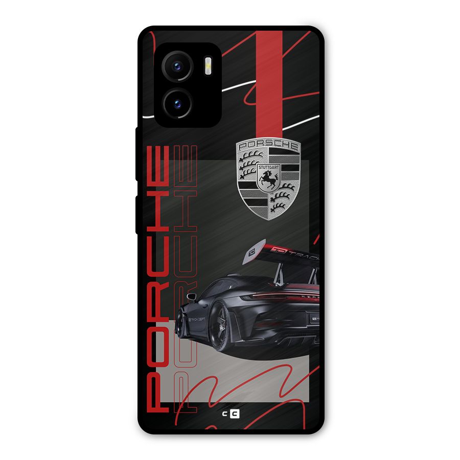 Classy Black Supercar Metal Back Case for Vivo Y15s