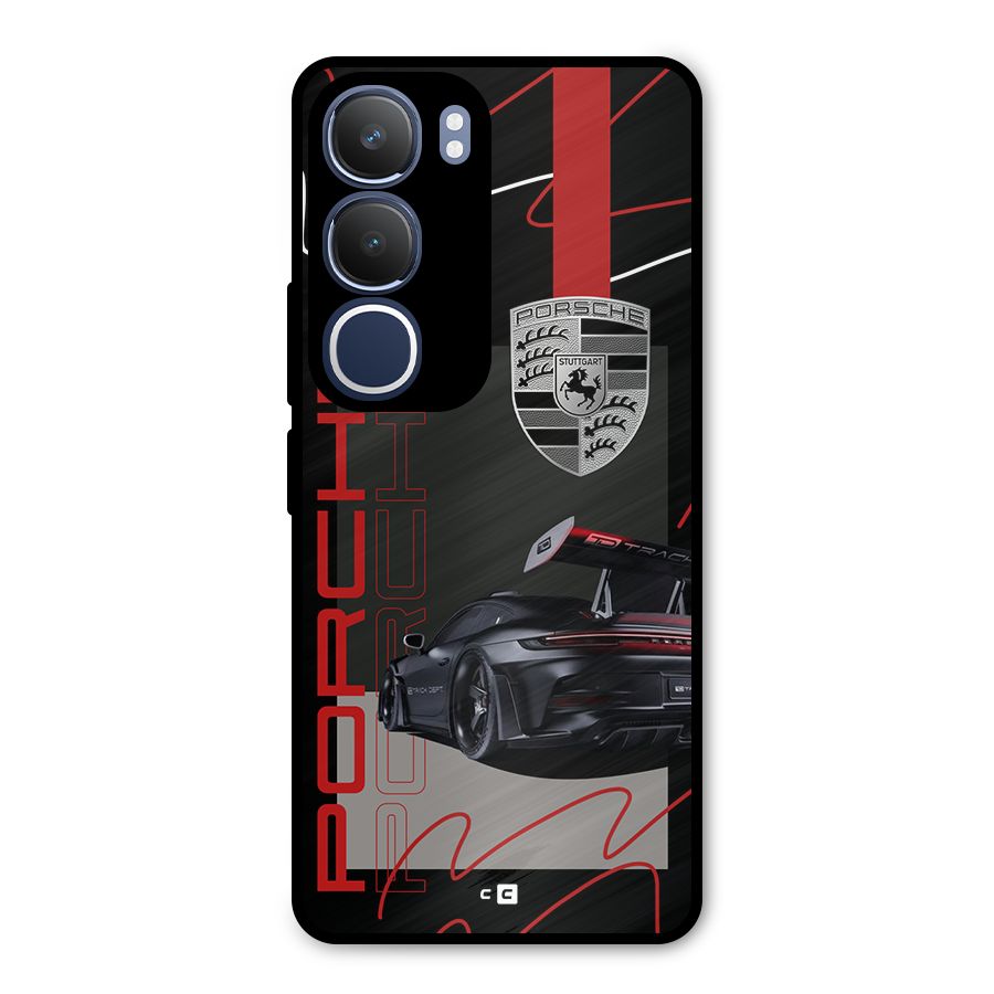 Classy Black Supercar Metal Back Case for Vivo Y29