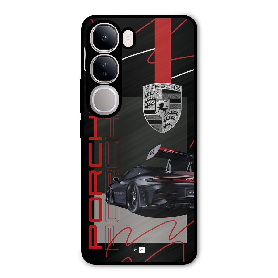 Classy Black Supercar Metal Back Case for Vivo Y300