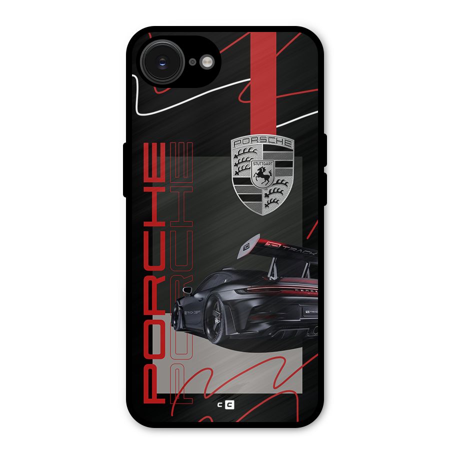 Classy Black Supercar Metal Back Case for iPhone 16e