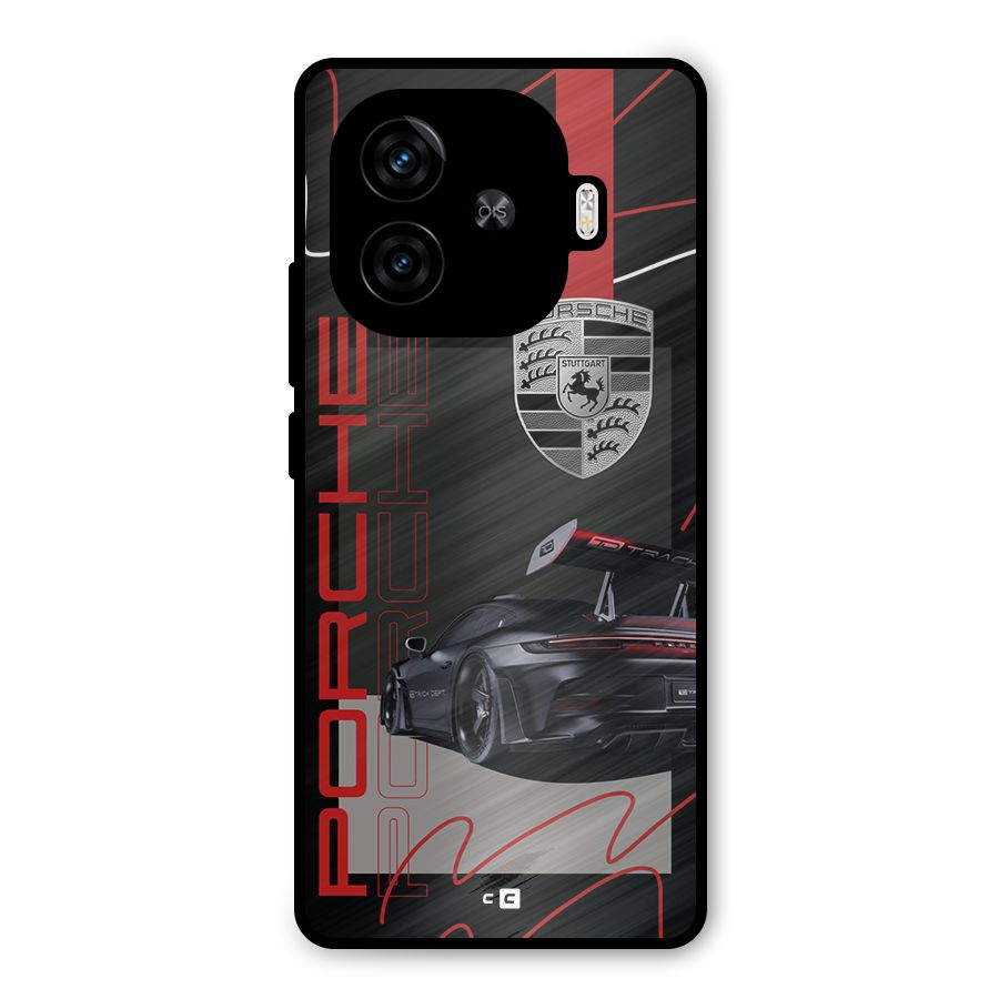 Classy Black Supercar Metal Back Case for iQOO Z9 Turbo