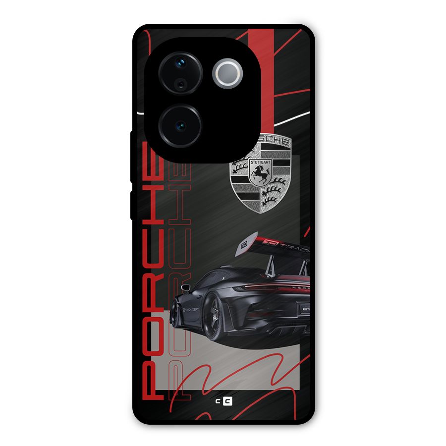 Classy Black Supercar Metal Back Case for iQOO Z9s Pro
