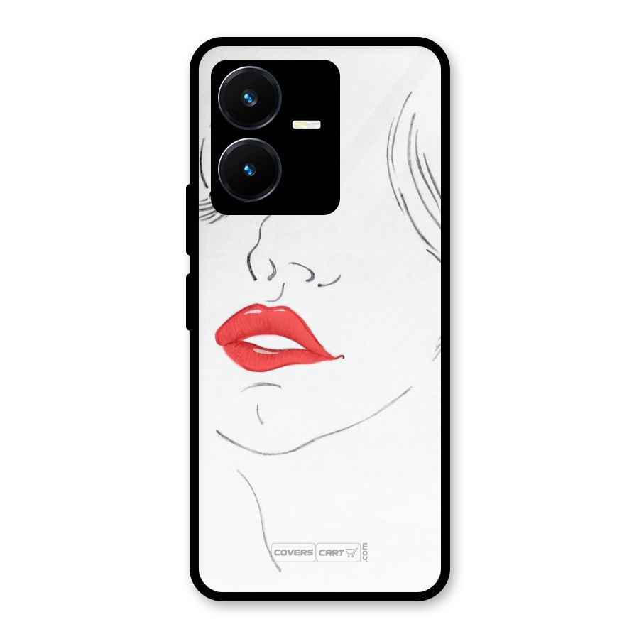 Classy Girl Glass Back Case for Vivo Y22s