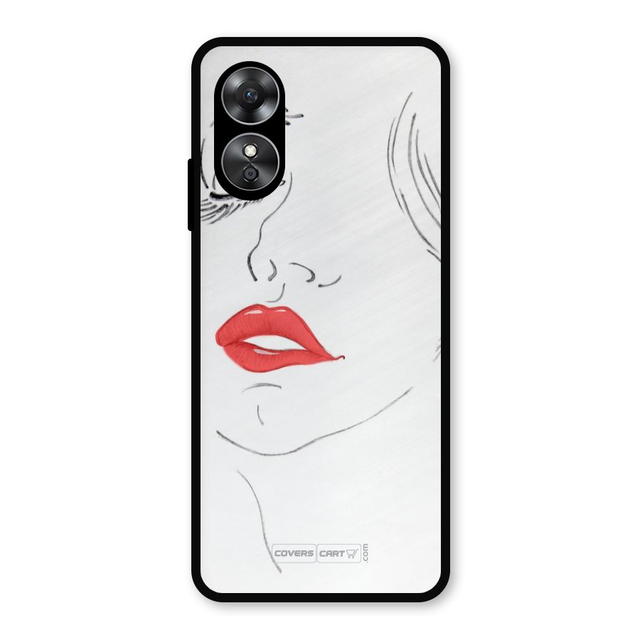Classy Girl Metal Back Case for Oppo A17