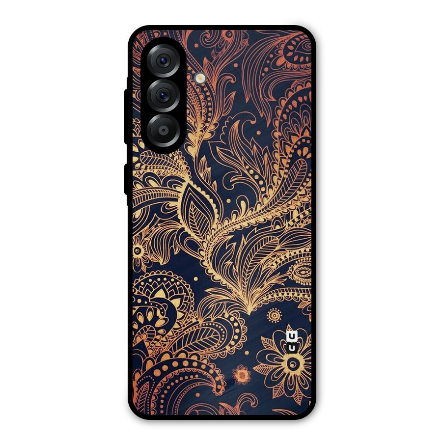 Classy Golden Leafy Design Metal Back Case for Galaxy A56