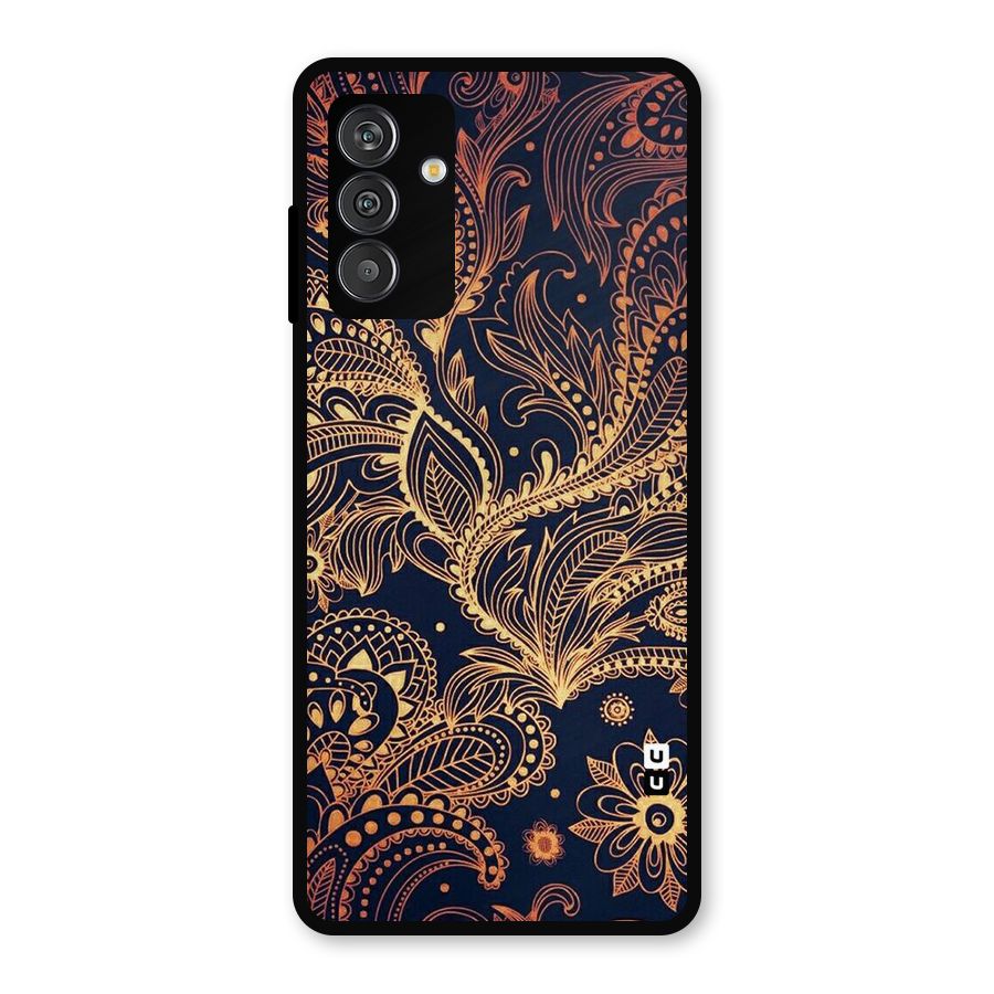 Classy Golden Leafy Design Metal Back Case for Galaxy F13