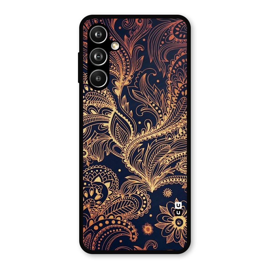 Classy Golden Leafy Design Metal Back Case for Galaxy F54