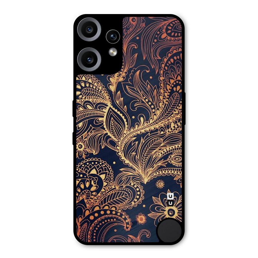 Classy Golden Leafy Design Metal Back Case for Nothing CMF Phone 2 Pro