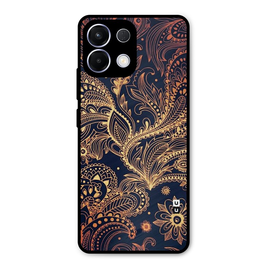 Classy Golden Leafy Design Metal Back Case for Oppo K13