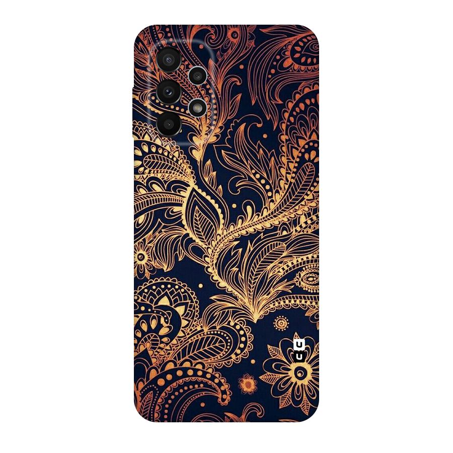 Classy Golden Leafy Design Original Polycarbonate Back Case for Galaxy A23