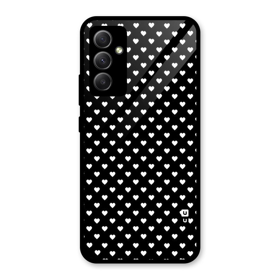 Classy Hearty Polka Glass Back Case for Galaxy A34