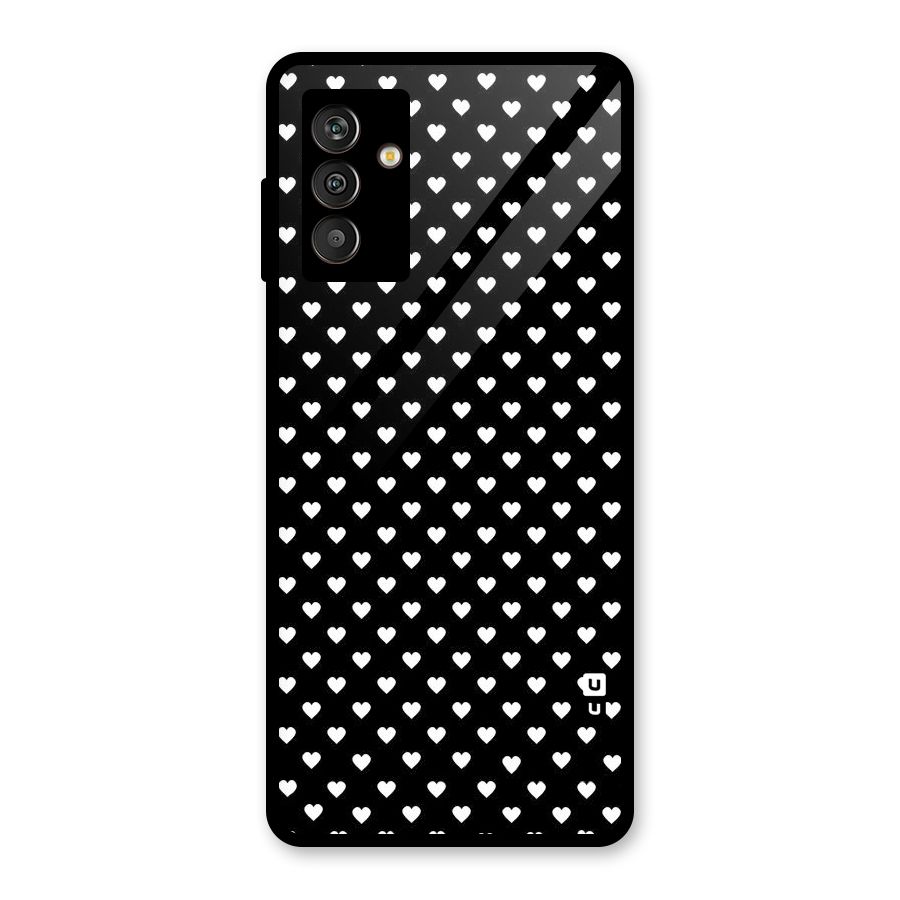 Classy Hearty Polka Glass Back Case for Galaxy M13