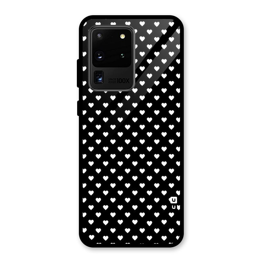 Classy Hearty Polka Glass Back Case for Galaxy S20 Ultra