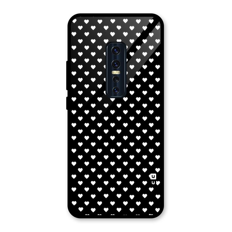Classy Hearty Polka Glass Back Case for Vivo V17 Pro