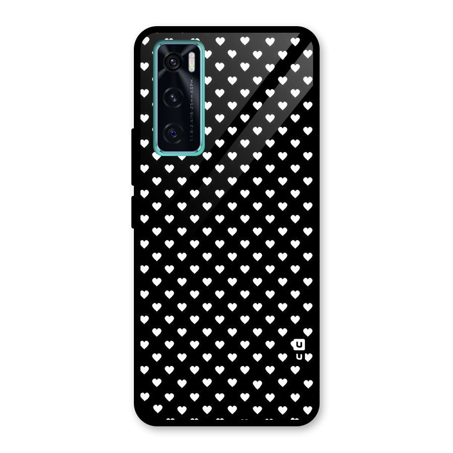 Classy Hearty Polka Glass Back Case for Vivo V20 SE