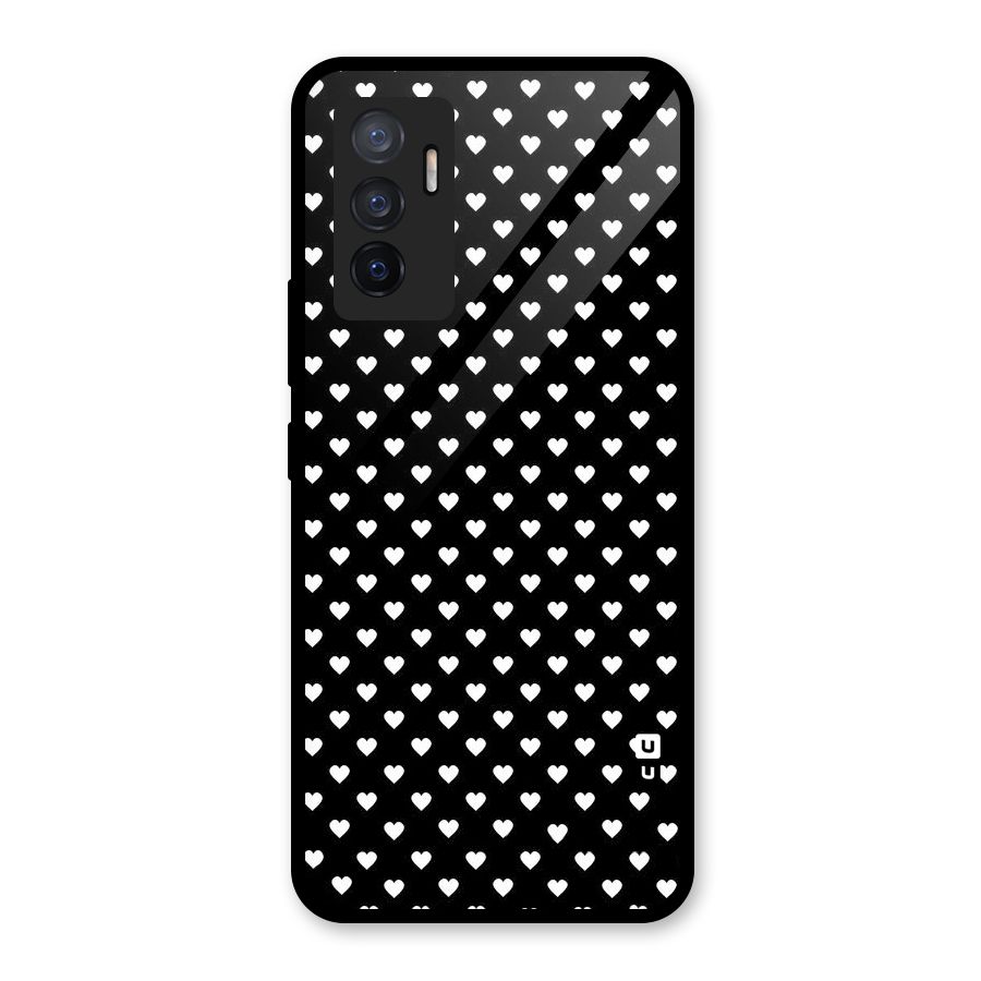Classy Hearty Polka Glass Back Case for Vivo V23e