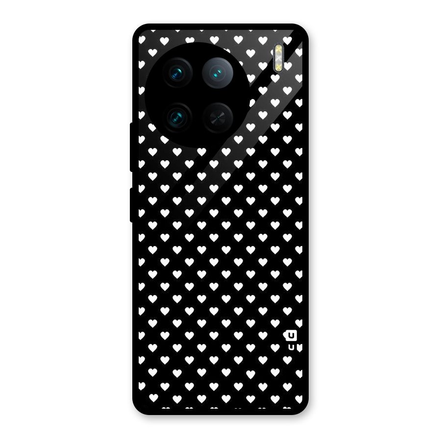 Classy Hearty Polka Glass Back Case for Vivo X90 Pro