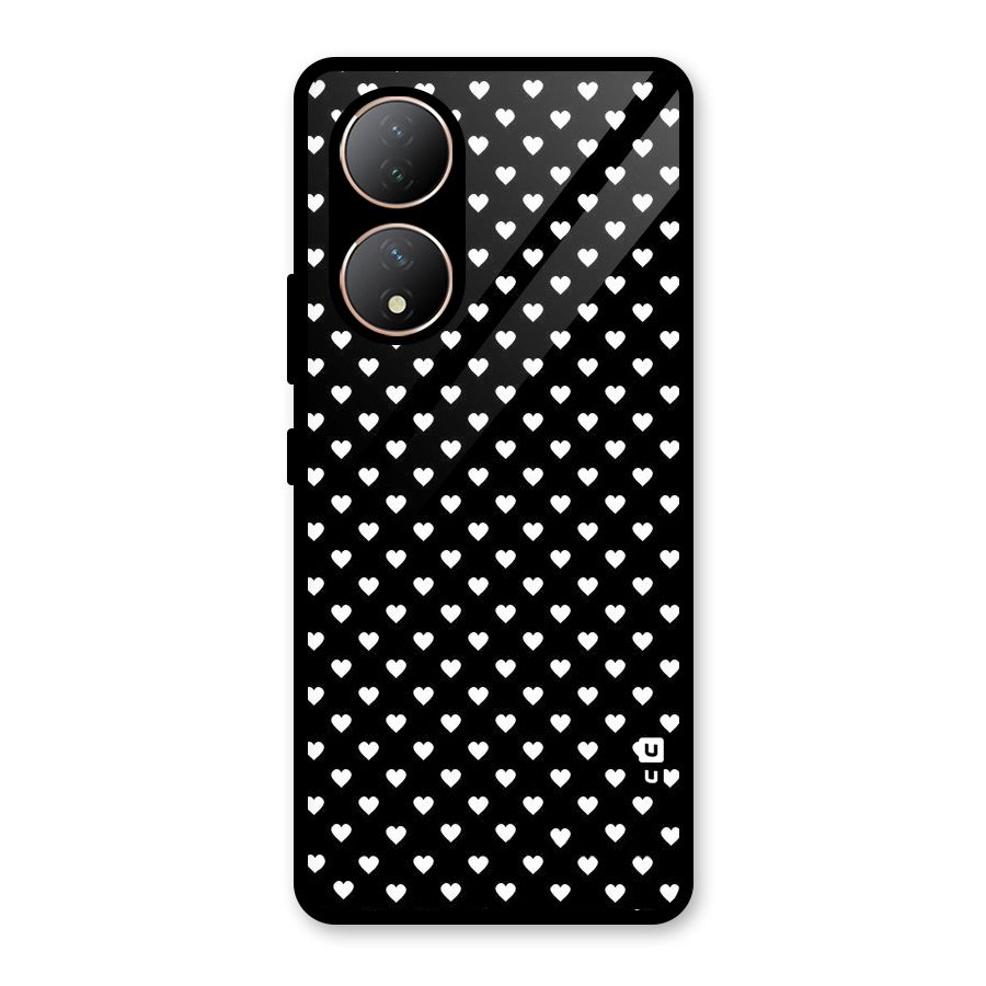 Classy Hearty Polka Glass Back Case for Vivo Y100A