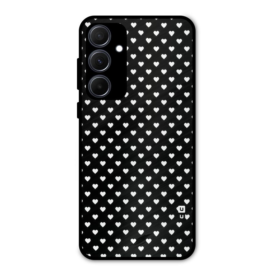 Classy Hearty Polka Metal Back Case for Galaxy A35
