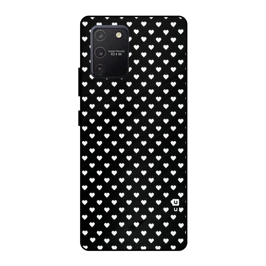 Classy Hearty Polka Metal Back Case for Galaxy S10 Lite