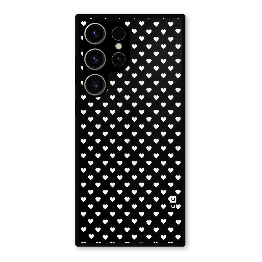 Classy Hearty Polka Metal Back Case for Galaxy S23 Ultra