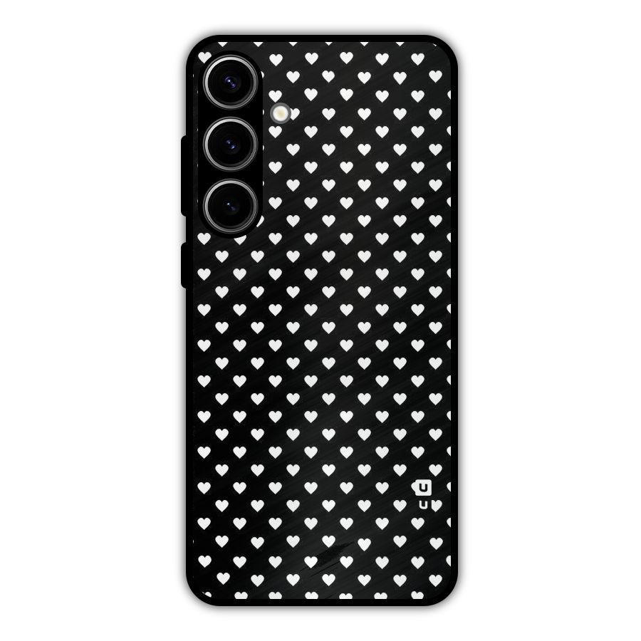 Classy Hearty Polka Metal Back Case for Galaxy S24 Plus