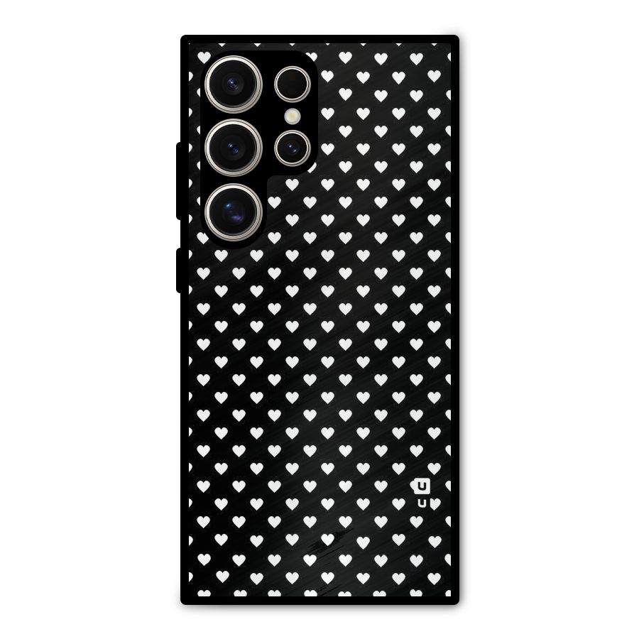 Classy Hearty Polka Metal Back Case for Galaxy S24 Ultra
