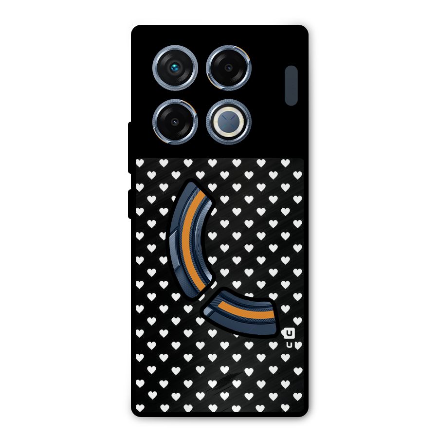 Classy Hearty Polka Metal Back Case for Infinix GT 20 Pro