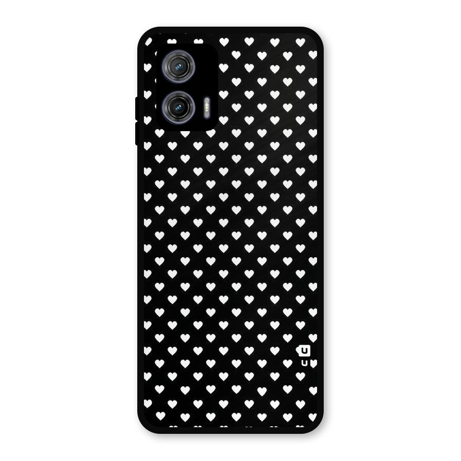 Classy Hearty Polka Metal Back Case for Moto G73
