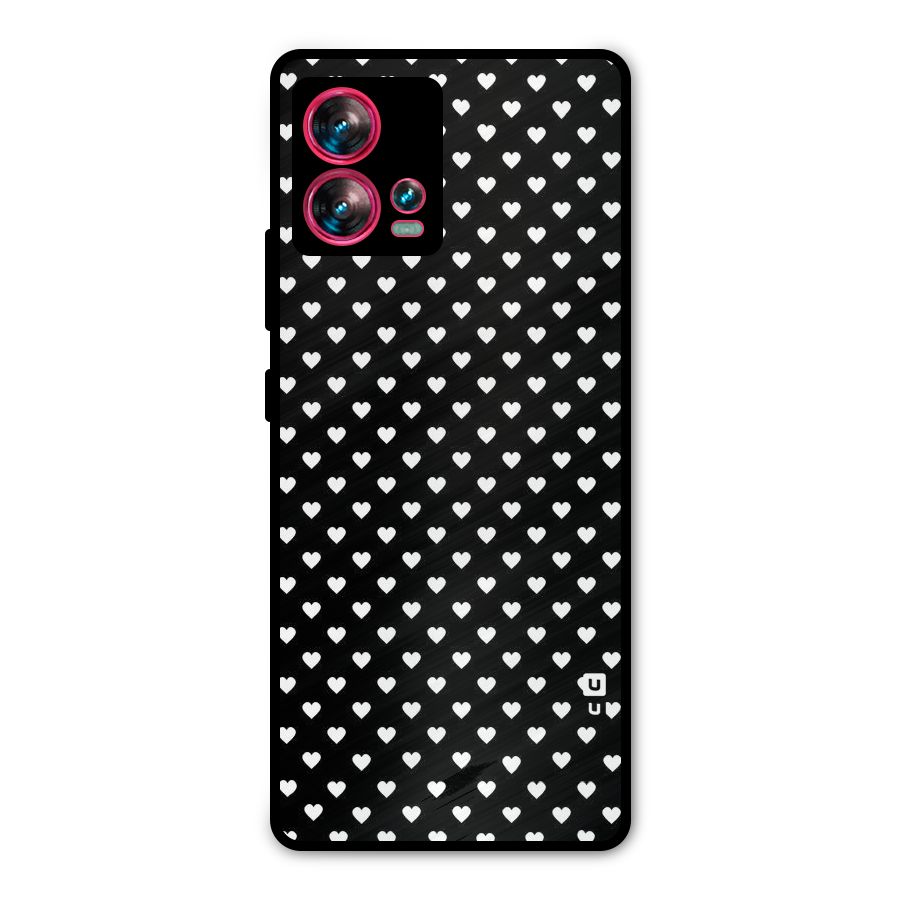Classy Hearty Polka Metal Back Case for Motorola Edge 30 Fusion