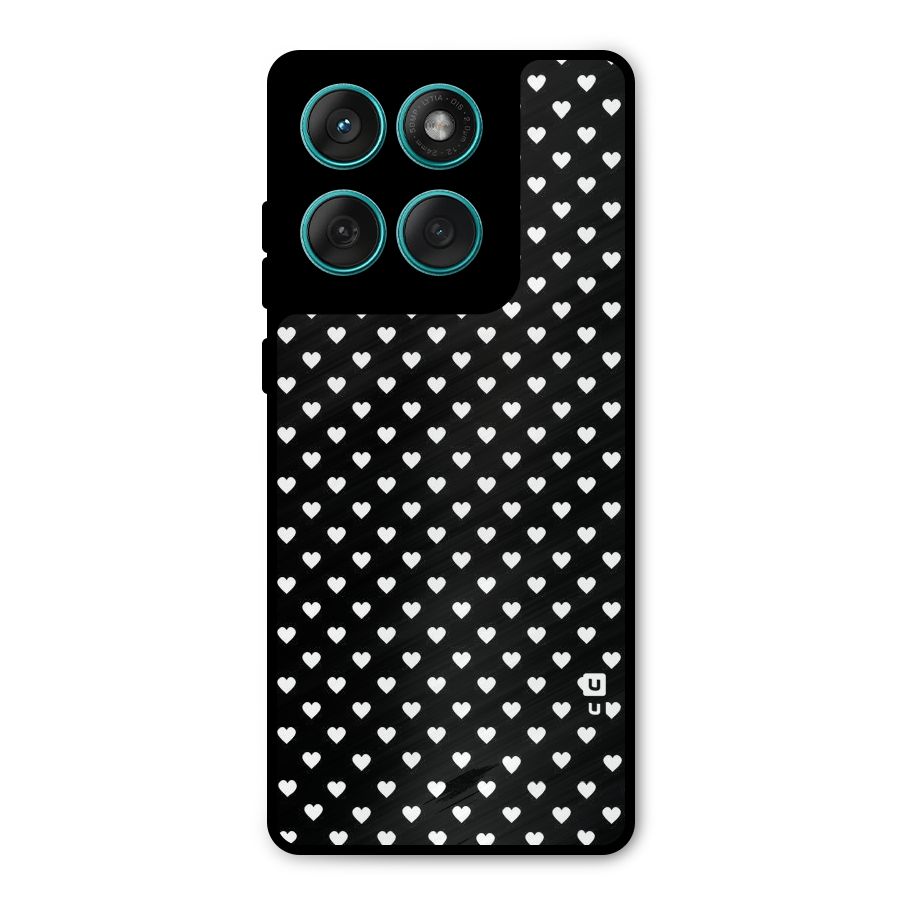 Classy Hearty Polka Metal Back Case for Motorola Edge 60 Fusion