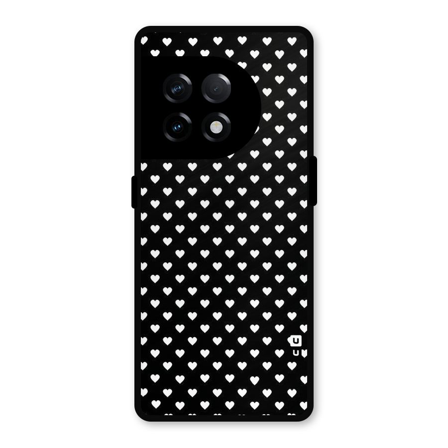 Classy Hearty Polka Metal Back Case for OnePlus 11R