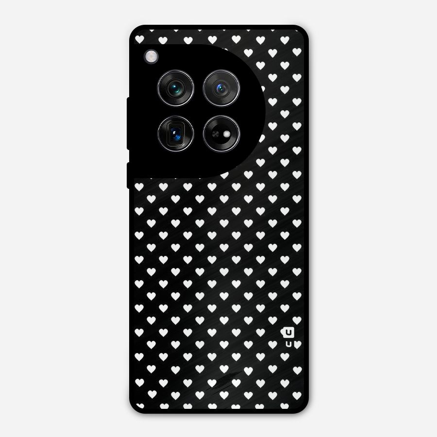 Classy Hearty Polka Metal Back Case for OnePlus 12