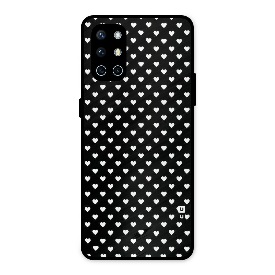 Classy Hearty Polka Metal Back Case for OnePlus 9R