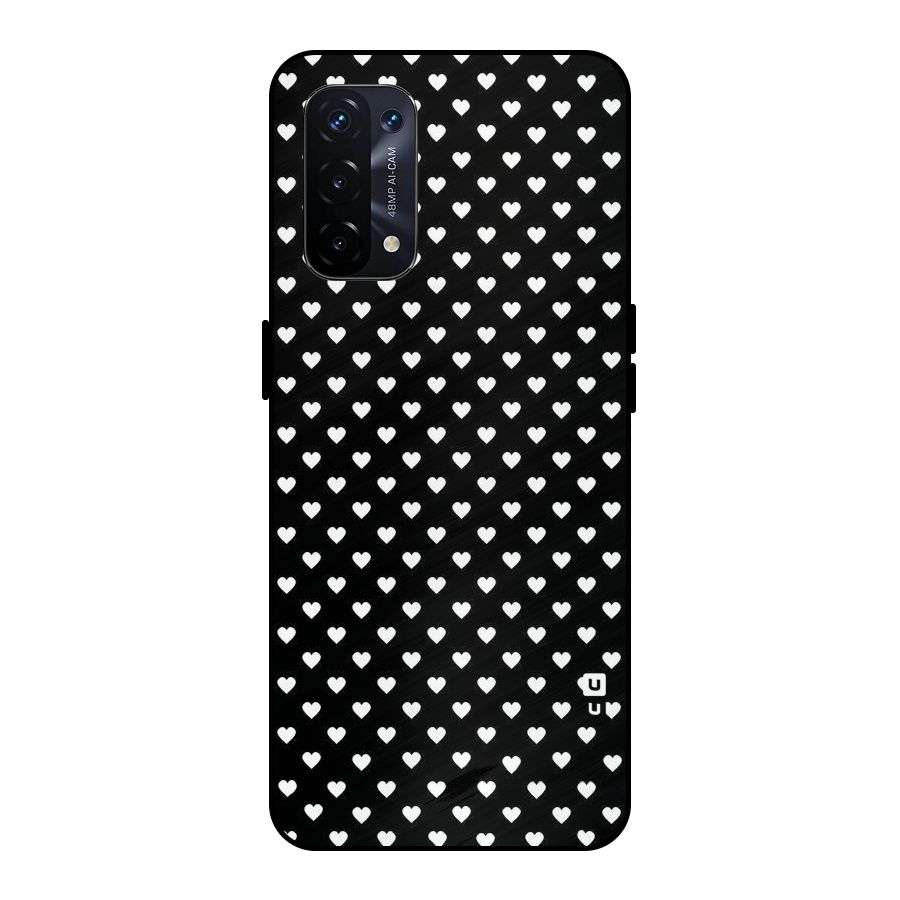 Classy Hearty Polka Metal Back Case for Oppo A74 5G