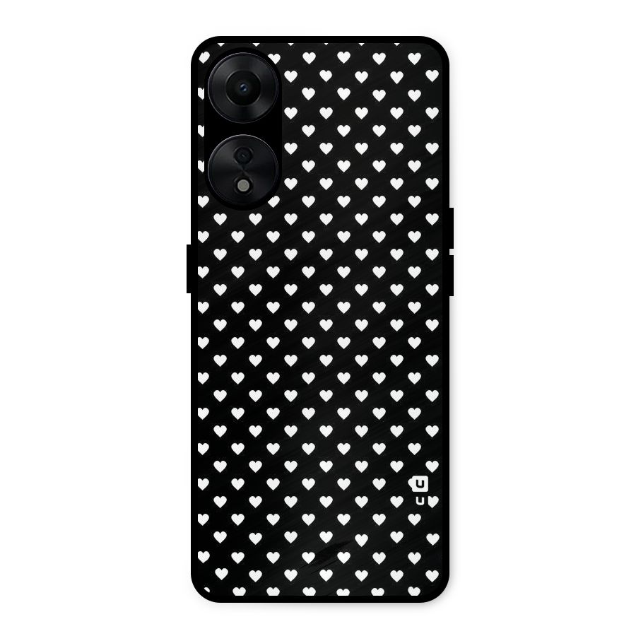 Classy Hearty Polka Metal Back Case for Oppo A78 5G