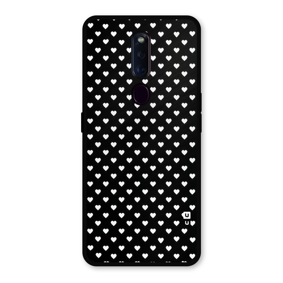 Classy Hearty Polka Metal Back Case for Oppo F11 Pro