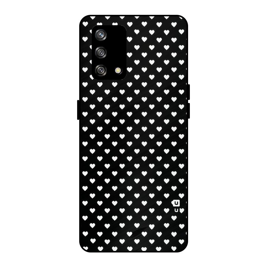 Classy Hearty Polka Metal Back Case for Oppo F19