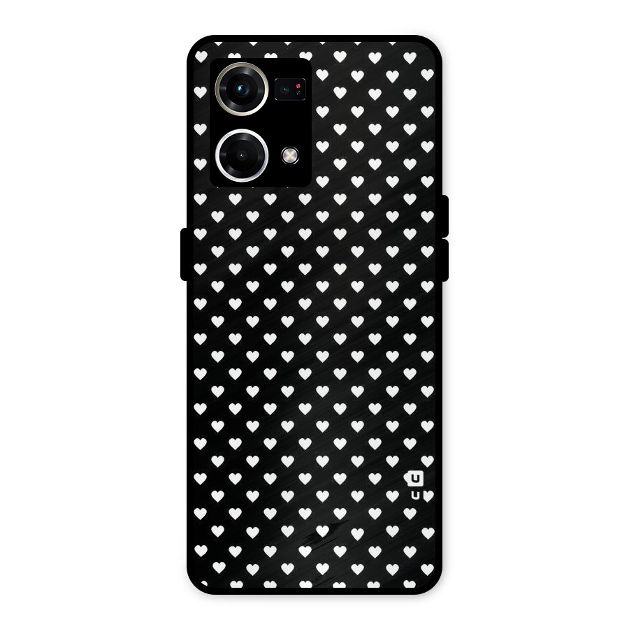 Classy Hearty Polka Metal Back Case for Oppo F21 Pro 4G
