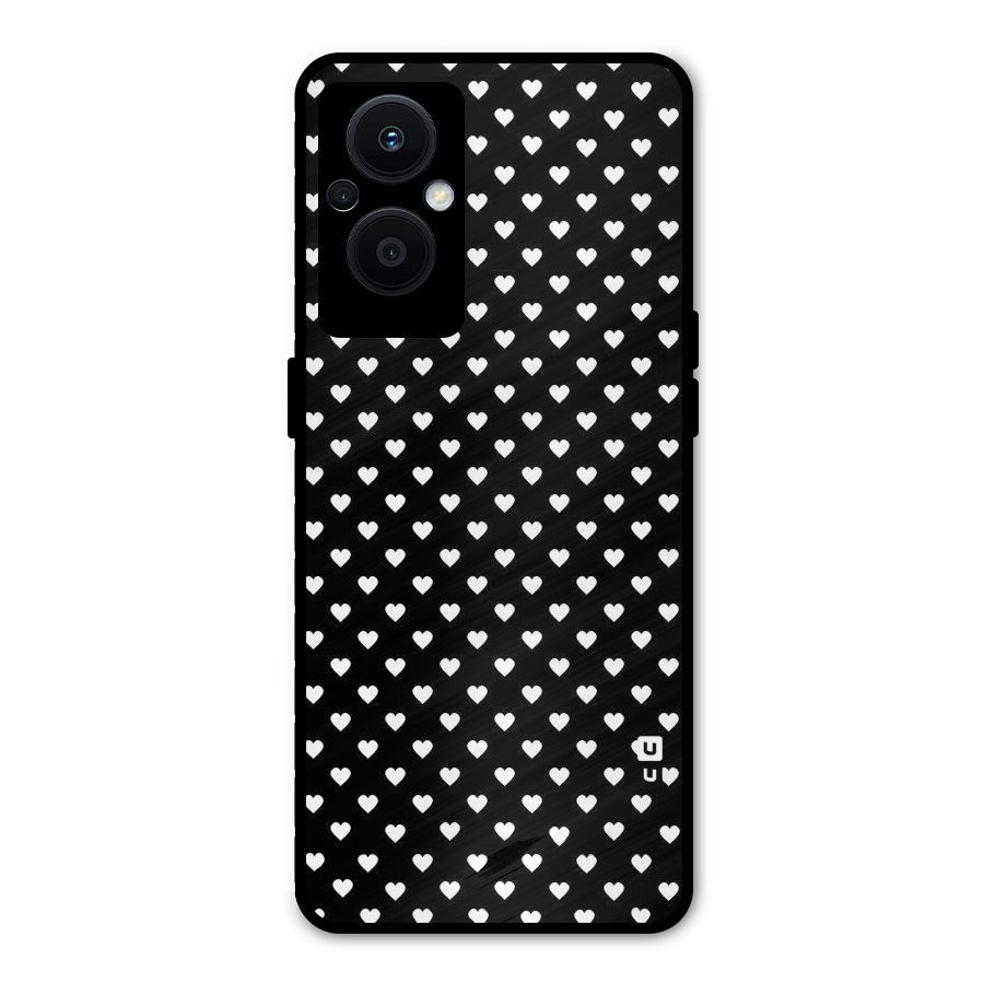 Classy Hearty Polka Metal Back Case for Oppo F21s Pro 5G