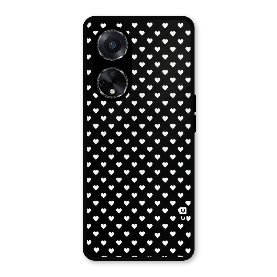 Classy Hearty Polka Metal Back Case for Oppo F23