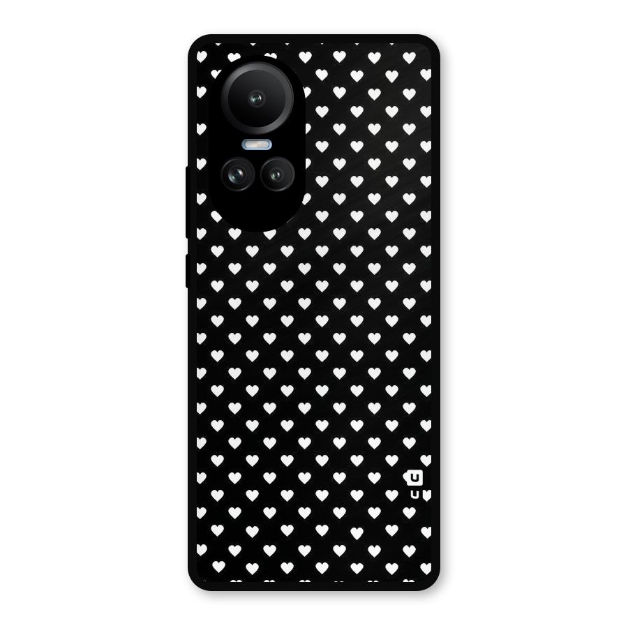 Classy Hearty Polka Metal Back Case for Oppo Reno10 Pro